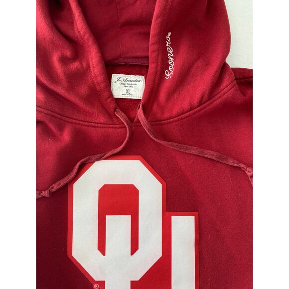 Oklahoma Sooners OU Hooded Sweatshirt By J. America In Adult X-LARGE # - Picture 5 of 7